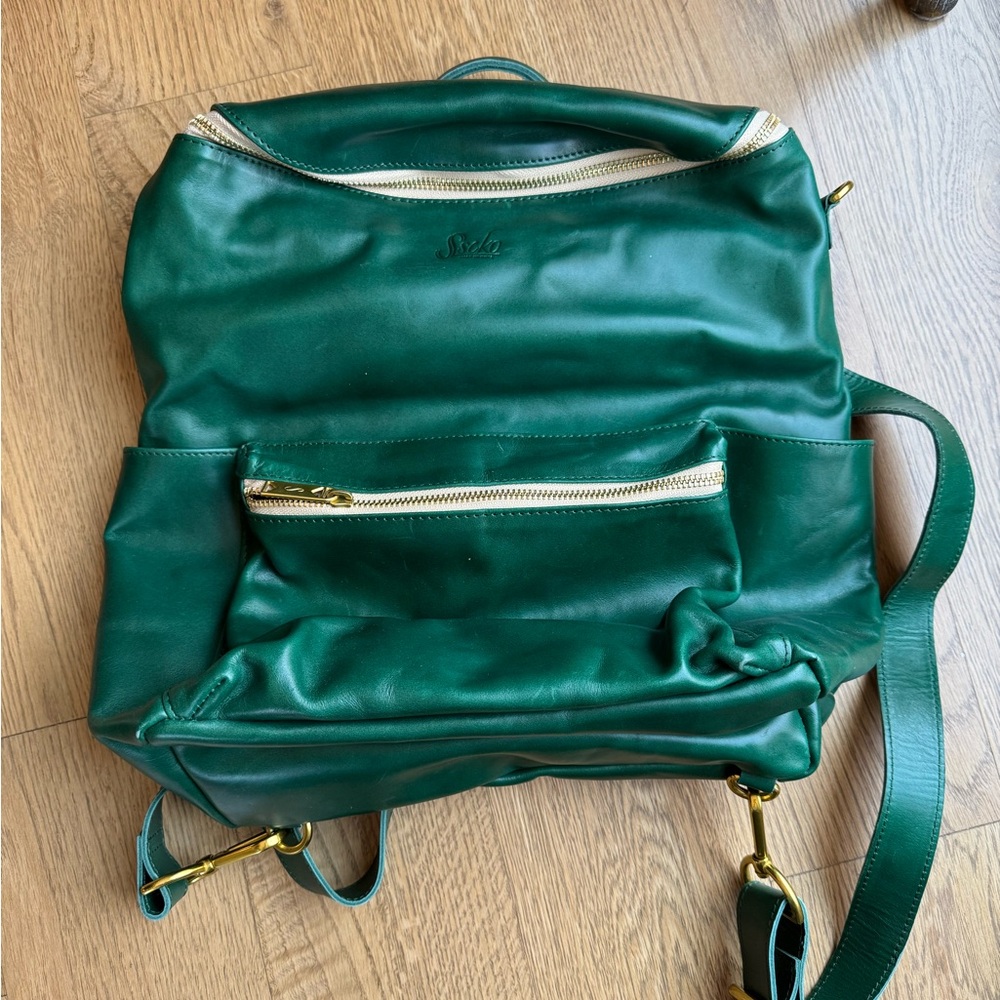 Sseko Emerald Leather Backpack
